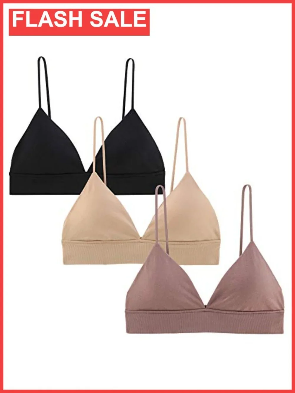 Seamless Triangle Bralette Wire Free Pull On Removable Padded